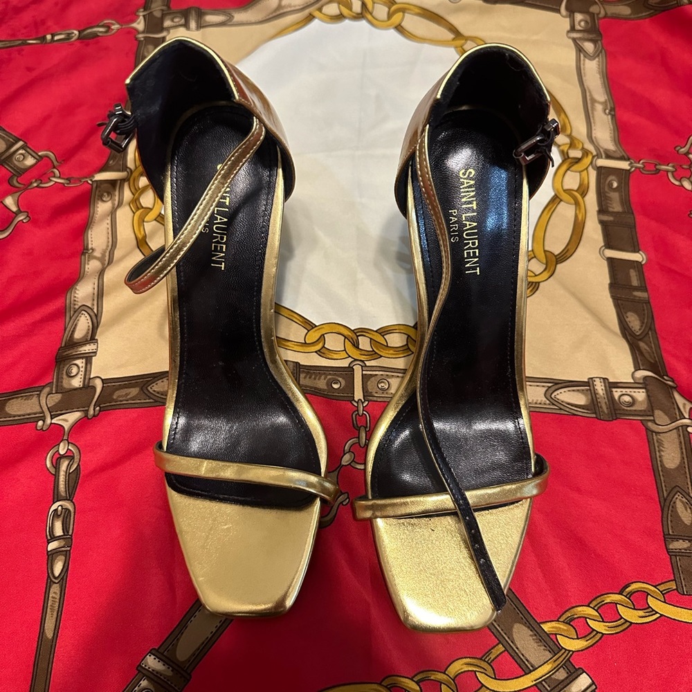 Ysl Gold Heels Gem